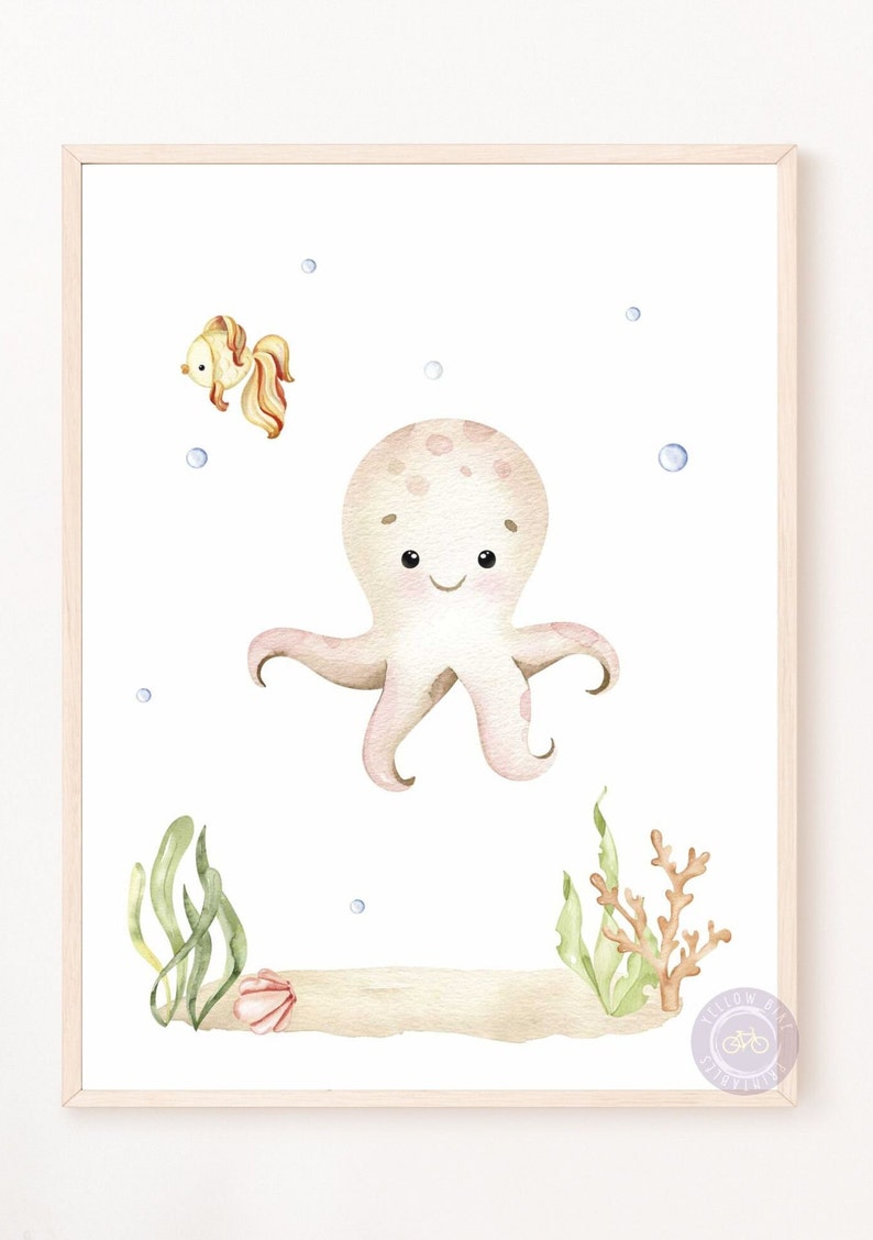 Mermaid Nursery, Baby Sea Animals Nursery Decor, Under the Sea Nursery
