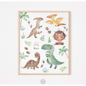 Dinosaur Poster, Dino Nursery Print, Dinosaur Nursery Decor, Baby Room Dino Poster, Toddler Room Wall Art, Digital Download