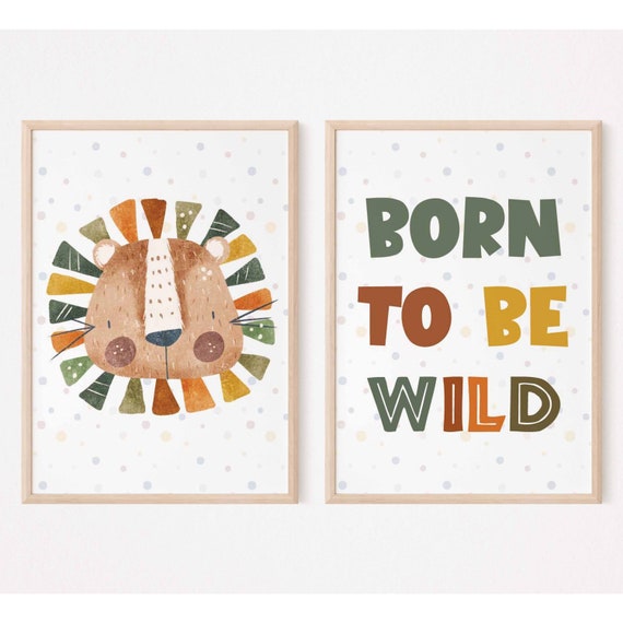 Boho Lion Nursery Decor, Safari Nursery Print, Lion Poster