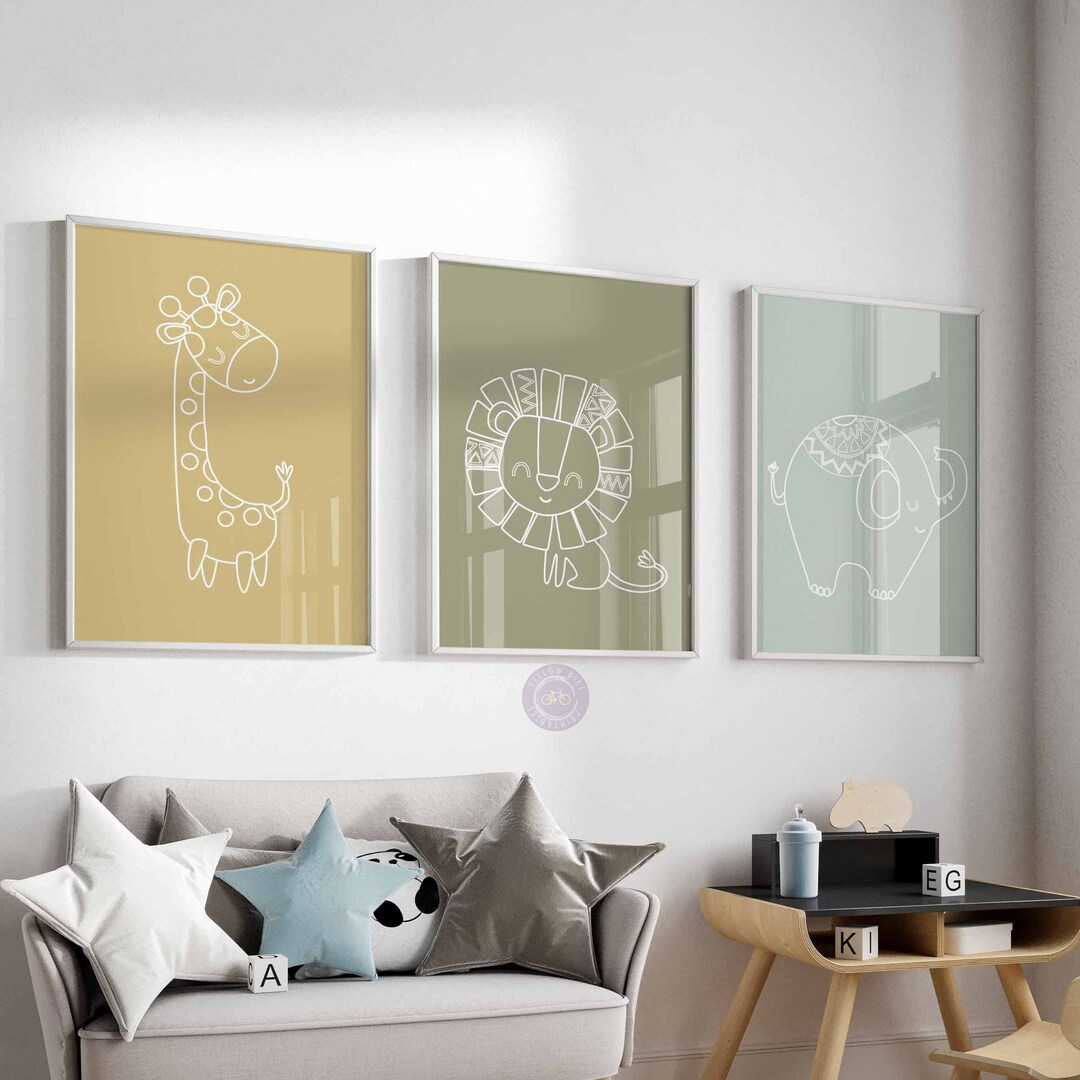 Safari Nursery Decor, Jungle Nursery Decor, Sage Green Safari Nursery