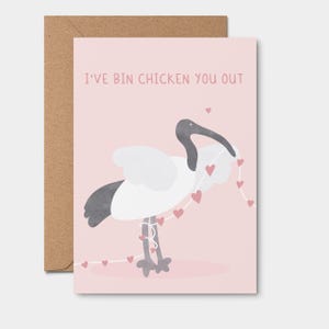 I've Bin Chicken You Out | LOVE GREETING CARD, cheeky card, Valentines Day, Anniversary, birthday, Aussie, Funny Card, Australiana
