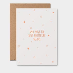CARTÃO DE FELICITAÇÕES / Agora a melhor aventura começa / Cartão de parabéns, Cartão de formatura, Celebração, Novos pais, Chá de bebê, Nova carreira