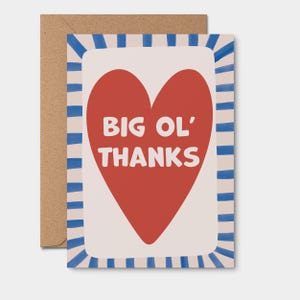 Bedankkaart / Big Ol' Thanks / Moederdagkaart, waarderingskaart, bedankt, felicitatiekaart, voor oma, voor oma, voor tante
