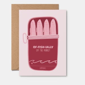 GREETING CARD | Of-fish-ially Off The Market | Congratulations Card | Wedding Card | Engagement Card | Marriage Card | Funny Love Card