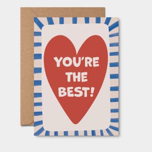 Carte de voeux : vous êtes la meilleure. carte de remerciement, carte de remerciement, carte d'anniversaire, carte de félicitations, carte d'anniversaire