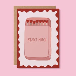 LOVE GREETING CARD | Perfect Match | Love Card, Valentine Gift, Anniversary Card, Wedding Card, Engagement Card, matchbox trend