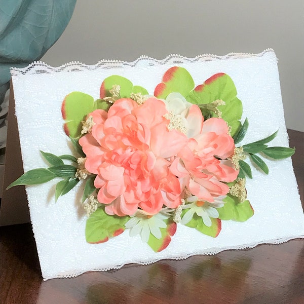 Peach color Dahlia like Greeting Card