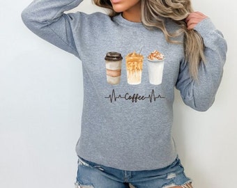 Coffee Sweatshirt Coffee Crewneck Coffee Lover Gift Coffee Shirt Fall Coffee Sweatshirt Retro Coffee Sweater Coffee Trending Sweatshirts.