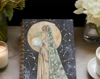 Journal de l'impératrice céleste, cahier de manifestation de la déesse de la lune inspiré du tarot, journal d'écriture d'astrologie et de spiritualité