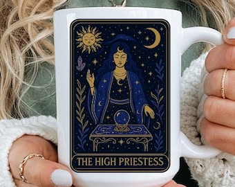 The High Priestess Tarot Card Mug, Witchy Coffee Cup, Celestial Tarot Gift, Mystic Mug, Major Arcana Mug, Spiritual Readers, 11oz 15oz 20oz