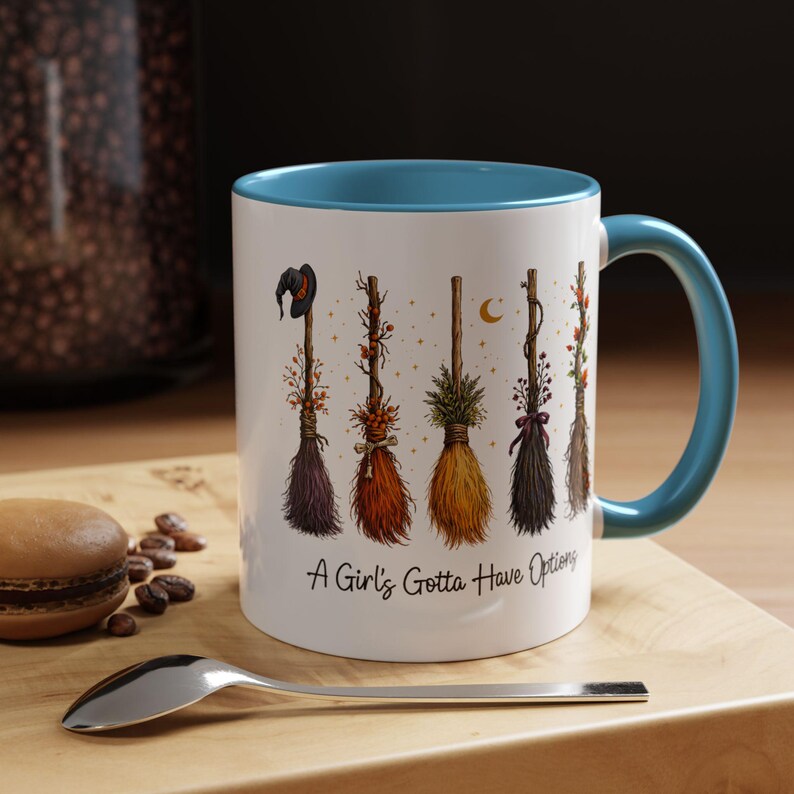 Taza divertida de bruja, Una chica debe tener opciones, Taza de bruja para ella, Taza con estética de bruja adorable, Regalo para la mejor amiga, Estilo Halloween 11 oz 15 oz 20 oz imagen 14