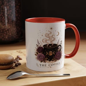 De koffiemok, heksenkoffiemok, mok met hemelse ketel, gotisch cadeau voor koffieliefhebbers, mok met maanfase, wolkenmagiër, 11oz, 15oz, 20oz afbeelding 8