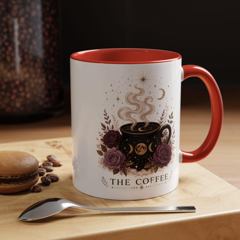 De koffiemok, heksenkoffiemok, mok met hemelse ketel, gotisch cadeau voor koffieliefhebbers, mok met maanfase, wolkenmagiër, 11oz, 15oz, 20oz afbeelding 8