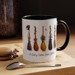Taza divertida de bruja, Una chica debe tener opciones, Taza de bruja para ella, Taza con estética de bruja adorable, Regalo para la mejor amiga, Estilo Halloween 11 oz 15 oz 20 oz imagen 4