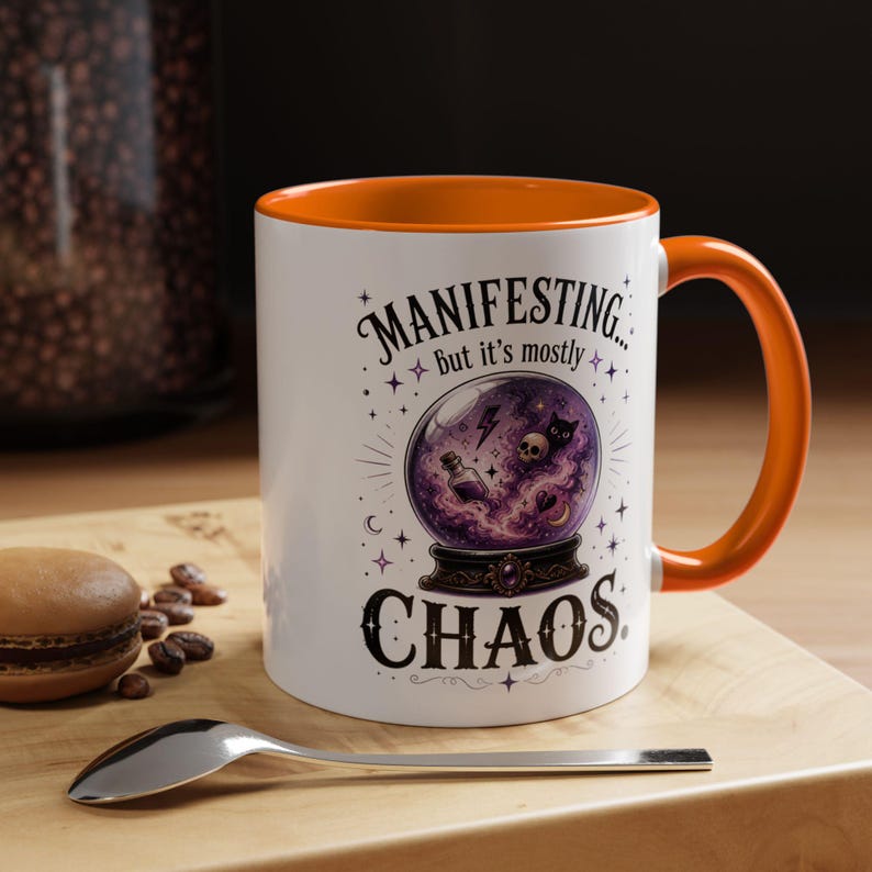 Manifesting Chaos Mug, Witchy Humor Coffee Mug, Crystal Ball Mug, Funny Witch Gift, Spiritual Humor Cup, 11oz, 15oz, 20oz image 16