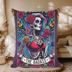 Coperta di velluto con carte dei tarocchi Badass: coperta boho occulta
