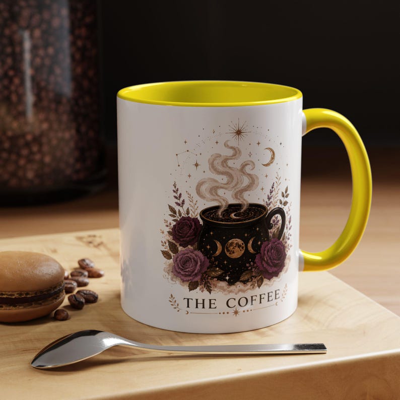 De koffiemok, heksenkoffiemok, mok met hemelse ketel, gotisch cadeau voor koffieliefhebbers, mok met maanfase, wolkenmagiër, 11oz, 15oz, 20oz afbeelding 18
