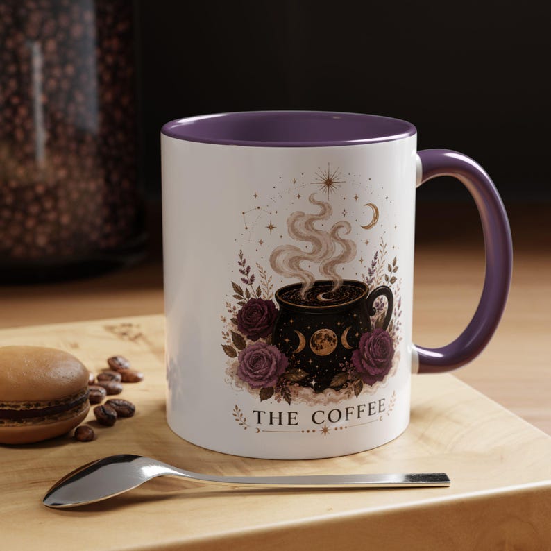 De koffiemok, heksenkoffiemok, mok met hemelse ketel, gotisch cadeau voor koffieliefhebbers, mok met maanfase, wolkenmagiër, 11oz, 15oz, 20oz afbeelding 14