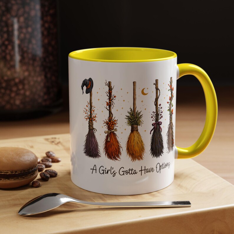 Taza divertida de bruja, Una chica debe tener opciones, Taza de bruja para ella, Taza con estética de bruja adorable, Regalo para la mejor amiga, Estilo Halloween 11 oz 15 oz 20 oz imagen 18