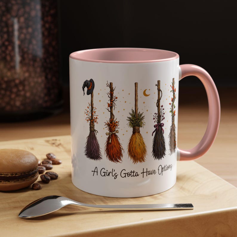 Taza divertida de bruja, Una chica debe tener opciones, Taza de bruja para ella, Taza con estética de bruja adorable, Regalo para la mejor amiga, Estilo Halloween 11 oz 15 oz 20 oz imagen 10