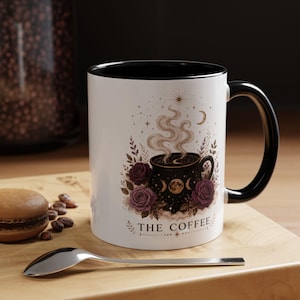 De koffiemok, heksenkoffiemok, mok met hemelse ketel, gotisch cadeau voor koffieliefhebbers, mok met maanfase, wolkenmagiër, 11oz, 15oz, 20oz afbeelding 4