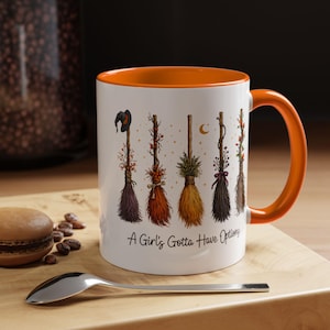 Taza divertida de bruja, Una chica debe tener opciones, Taza de bruja para ella, Taza con estética de bruja adorable, Regalo para la mejor amiga, Estilo Halloween 11 oz 15 oz 20 oz imagen 16