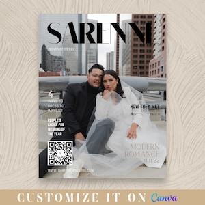 Wedding Magazine Invite- Instant Download. Use Canva to Edit 8 Page Magazine Template