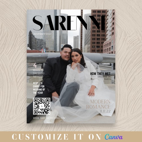 Wedding Magazine Invite Instant Download. Use Canva to Edit 8 - Etsy