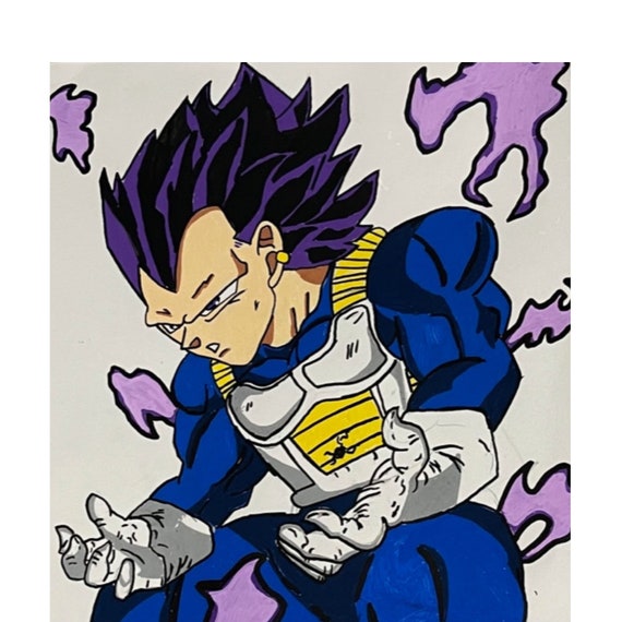 Vegeta Ultra Ego Original Art Poster - Dragon Ball Super Anime Wall Art, DBZ