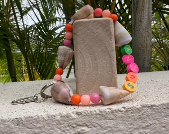 Seashell Keychain Wristlet - Sunny Day