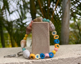 Seashell Keychain Wristlet - Beach Babe