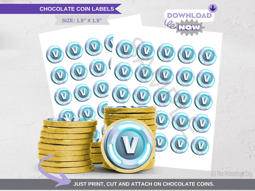 INSTANT DOWNLOAD Chocolate Coin Labels, Video Game Party Decor, Video ...