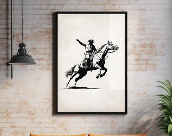 Bucking Bronco Print: Cowboy Western Wall Art (Digital Download)