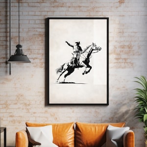 Bucking Bronco Print: Cowboy Western Wandbild (Digitaler Download)