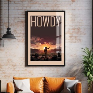 Western &quot;Howdy&quot; Art Print: Southwestern Ranch Decor (Digital Download)