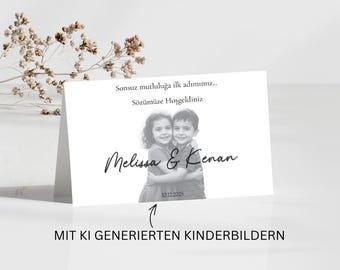 Place cards personalized with childhood pictures | China | Wedding | Nisan
