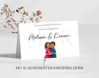 Place cards personalized with childhood pictures | China | Wedding | Nisan
