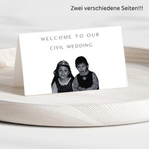 Tischkarten personalisiert mit Kindheitsbildern | Kina | Hochzeit | Nisan