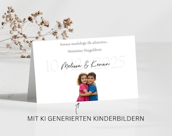 Place cards personalized with childhood pictures | China | Wedding | Nisan