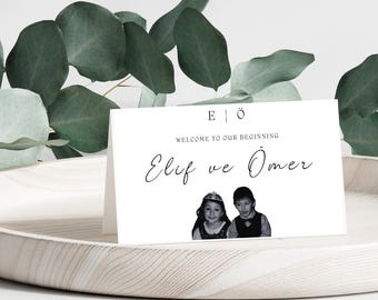 Place cards personalized with childhood pictures | China | Wedding | Nisan