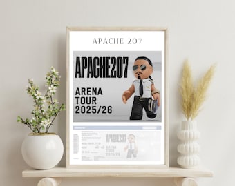 Apache 207 Cover | TourApache 207  | Poster | A4 / Musik Cover Wallart | Apache 207  Poster - Fandesign - Fanposter - Deutschrap Poster