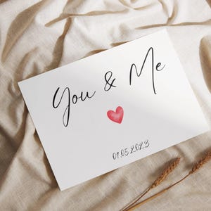 Carte d'anniversaire pour mari, femme, petite amie, petit ami avec date personnalisée, sur ma carte de mariage de la mariée au marié, toujours