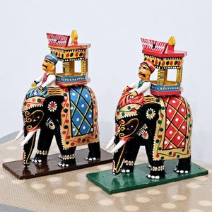 Elephant with a mounted Ambari wooden doll | kondapalli
