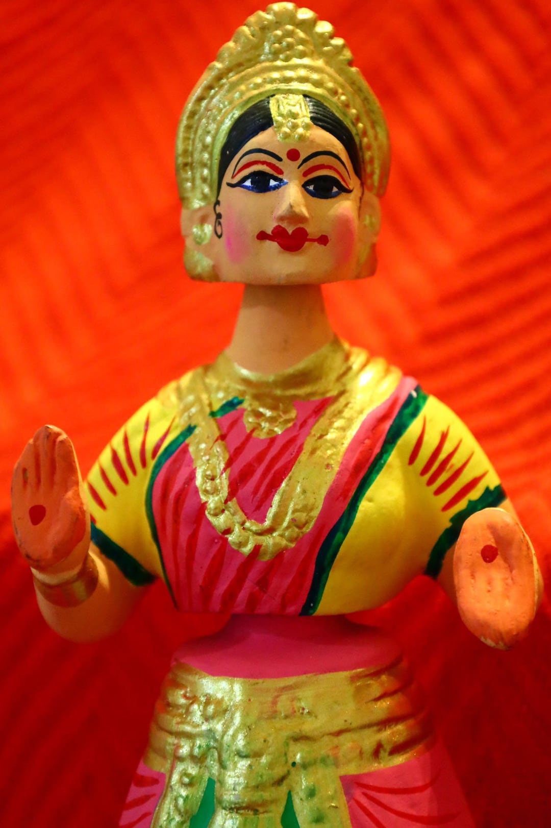 Indian Dancing Doll / Kondapalli Bomma/ 13 Inch Tall Etsy