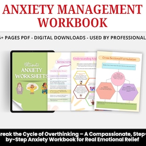 ANXIETY MEGA BUNDLE, anxiety worksheets, worksheets for teens adults, mental health workbook, anxiety reducing, therapy worksheets, dbt card
