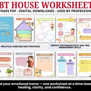 DBT House Worksheets, DBT Skills, Dialectical Behavior Therapy, Dbt Workbook, Coping Skills, Therapy Worksheet, Emotional Regulation, PTSD
