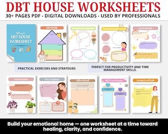 DBT House Worksheets, DBT Skills, Dialectical Behavior Therapy, Dbt Workbook, Coping Skills, Therapy Worksheet, Emotional Regulation, PTSD