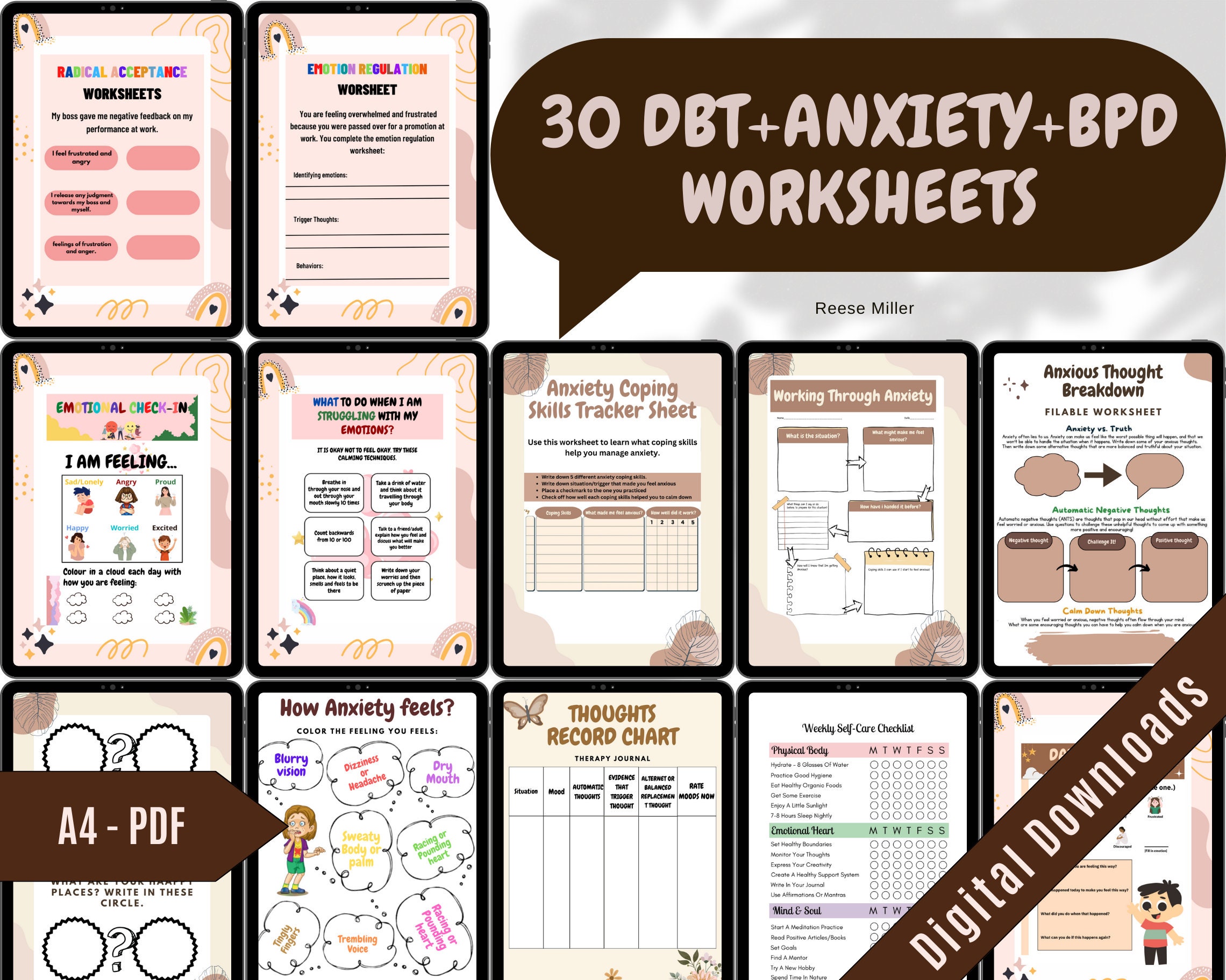 DBT MEGA BUNDLE Dbt Skills Dbt Workbook Therapy Worksheet - Etsy Australia