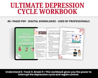 Manuale per rompere il ciclo della depressione, superare l'ansia, schede di consulenza, schede di lavoro, DBT ACT, tecniche di coping, CBT, salute mentale per adulti