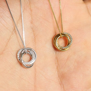 Dainty Circle Necklace • Infinity Necklace • Linked Circle Necklace • Minimalist necklace • Eternity Necklace•Mother Gift•Family Necklace